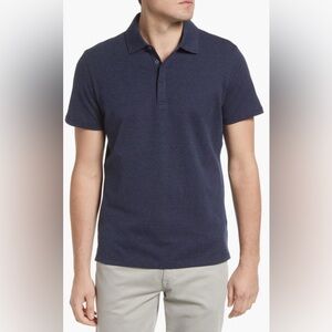 Robert Barakett Men's Creston Micropattern Jacquard Blue Polo Shirt Size XXL